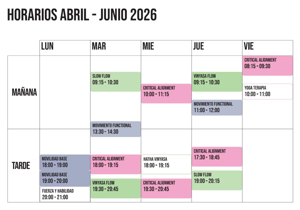 Horarios Soma Estudio de Yoga